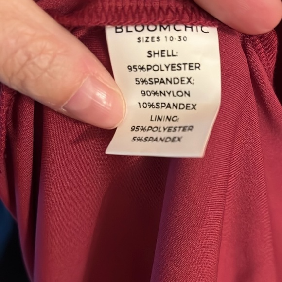 BloomChic cranberry cocktail dress lace bodice size 12 maxi dressy formal - Picture 11 of 12